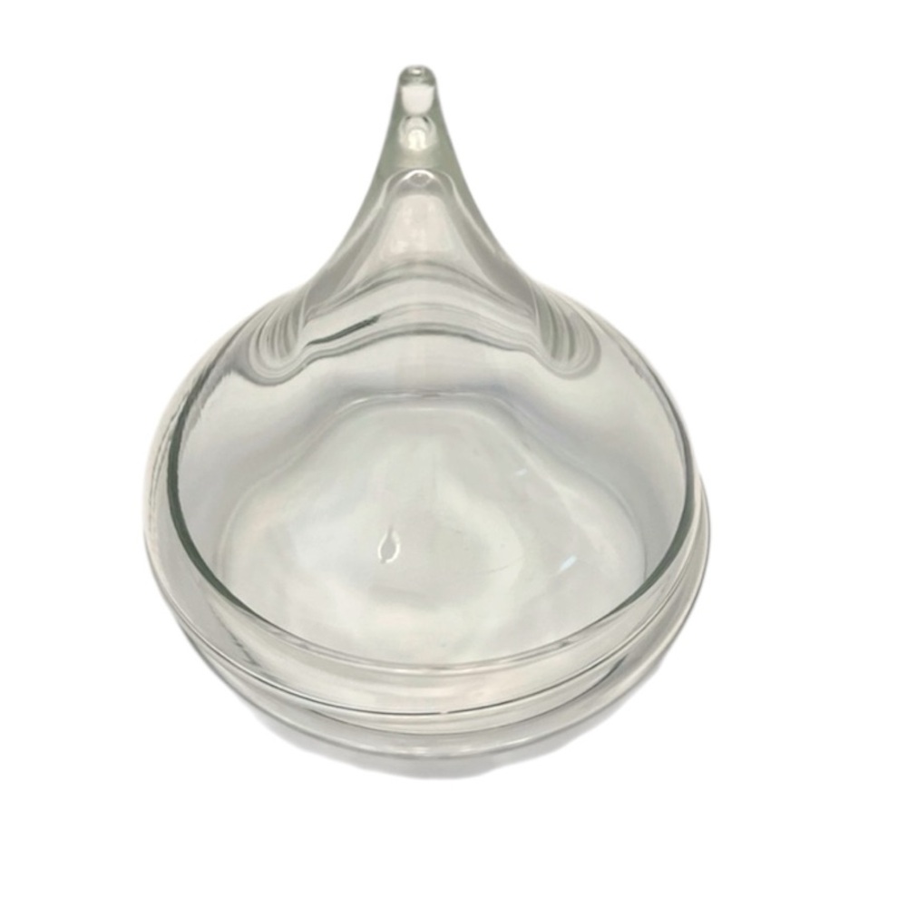 Modern Twist on the Hershey Kiss Candy Dish.  Clear Glass Dish. New Without Tags